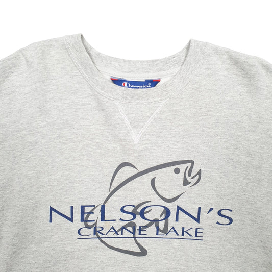 Mens Grey Champion Fishing Crewneck Jumper