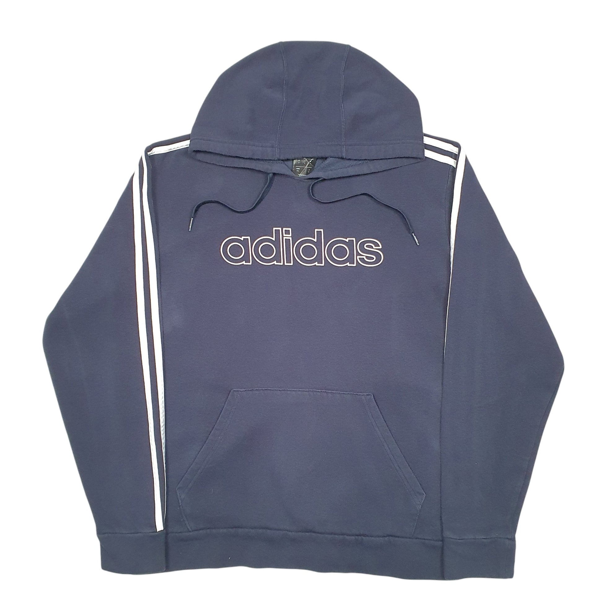 Mens Navy Adidas Spellout Hoodie Jumper