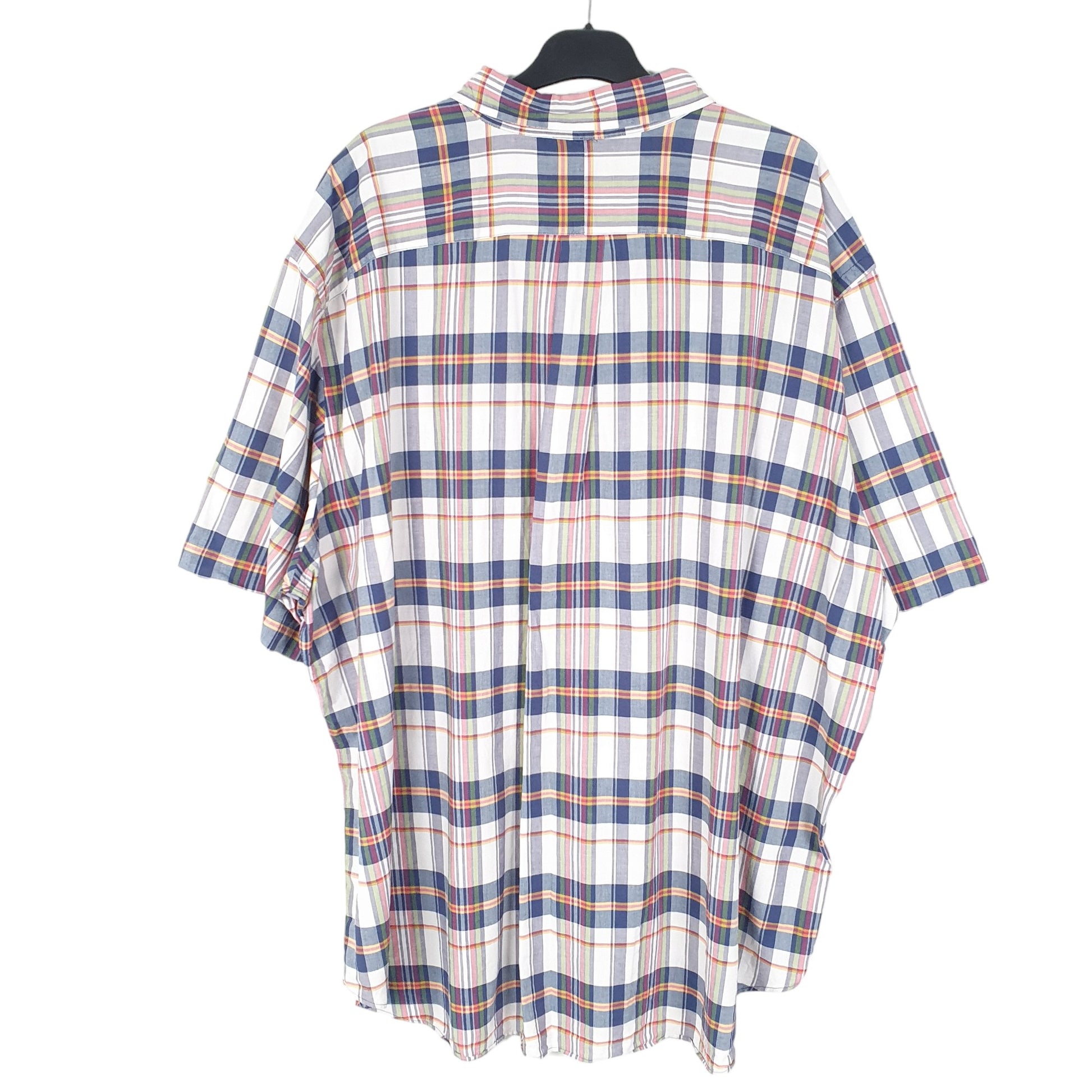 Mens White Ralph Lauren Bleeding Madras Short Sleeve Shirt