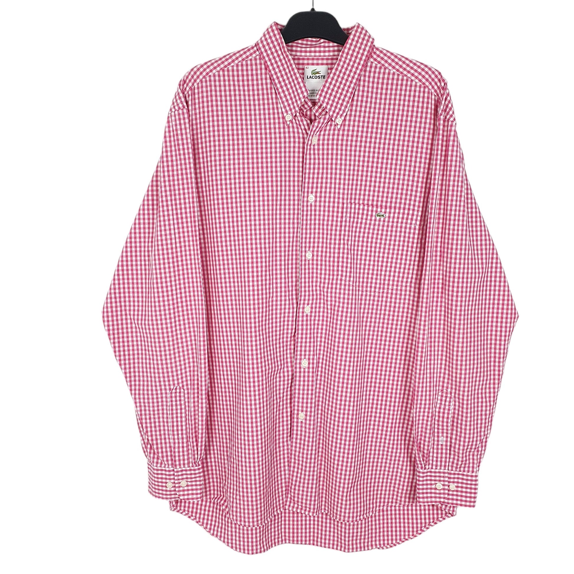 Mens Pink Lacoste  Long Sleeve Shirt