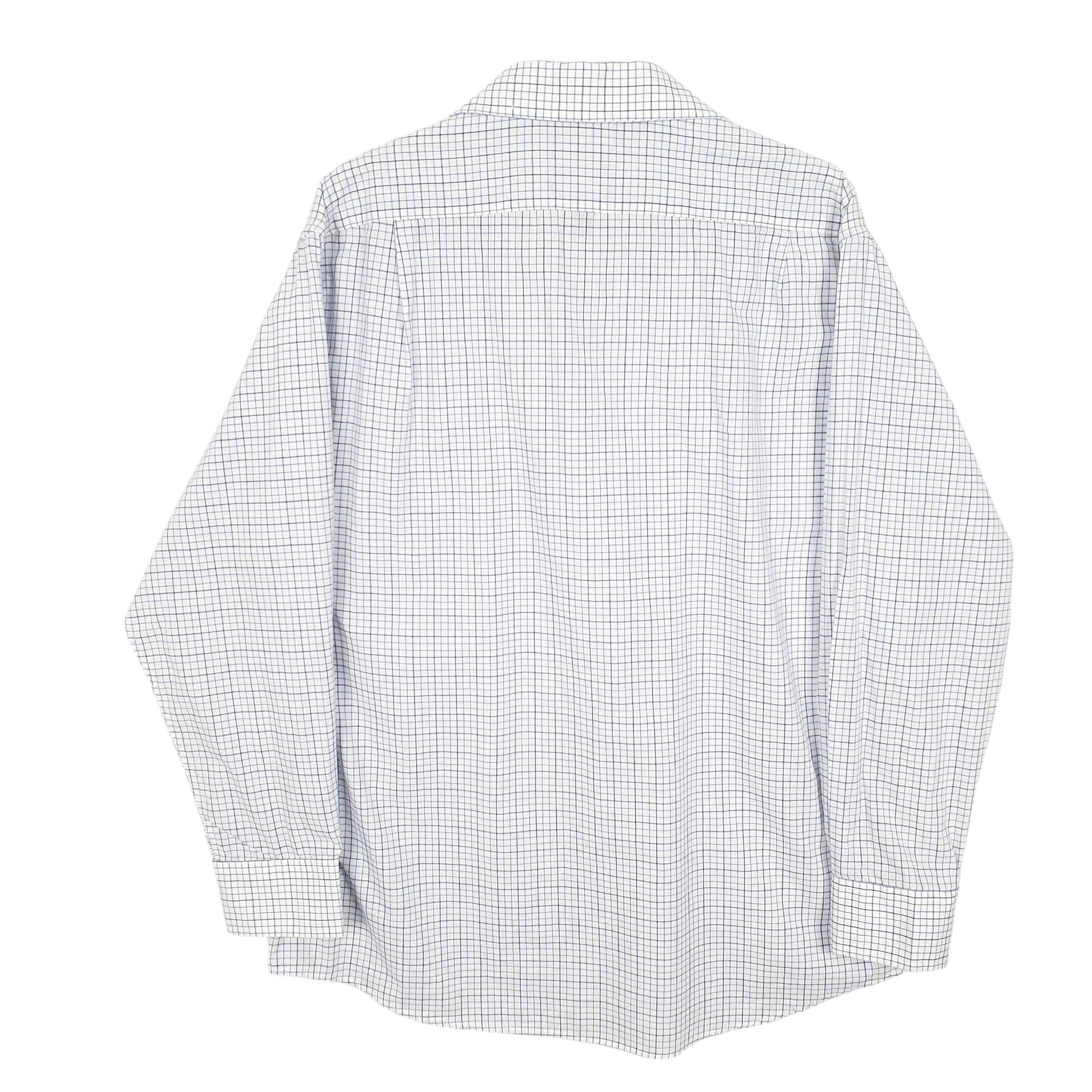 Mens White Dockers Stretch Fitted Long Sleeve Shirt