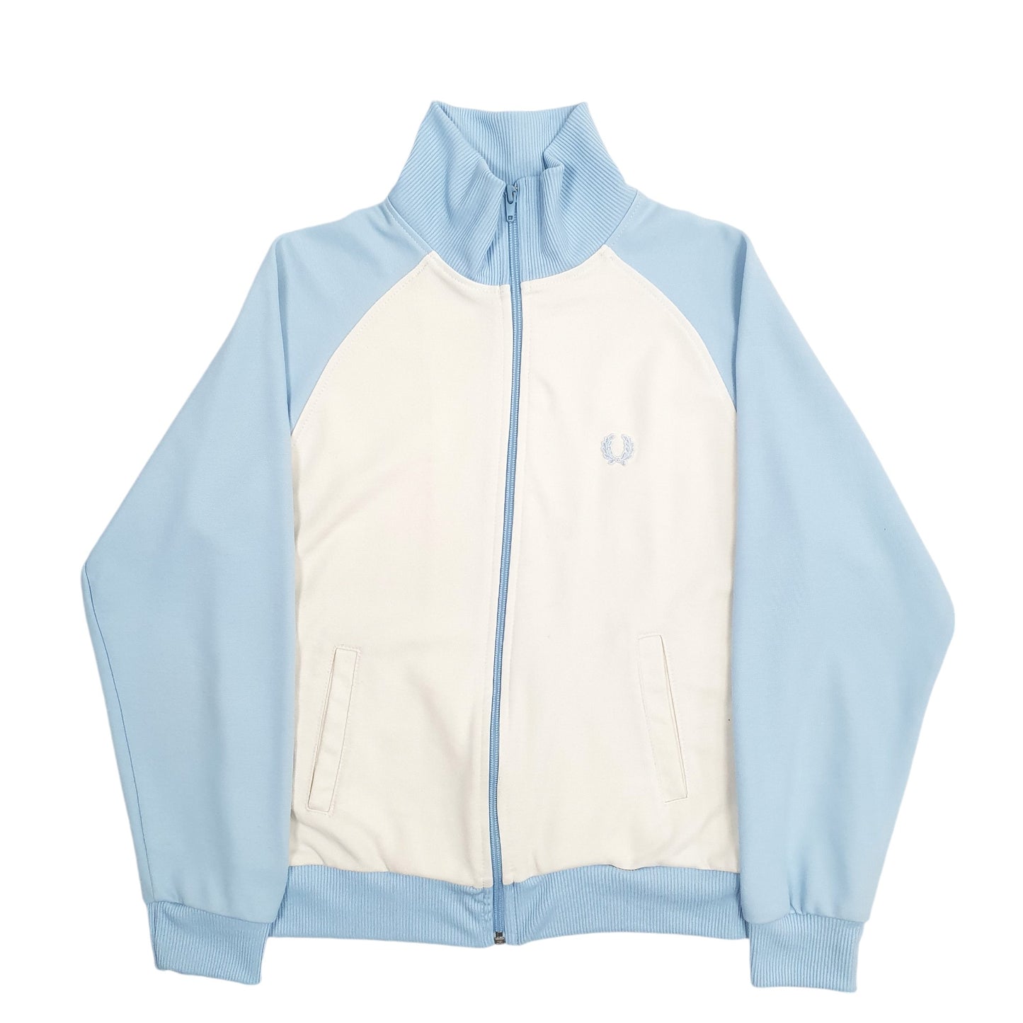 Womens Blue Fred Perry Track Top Full Zip Jumper