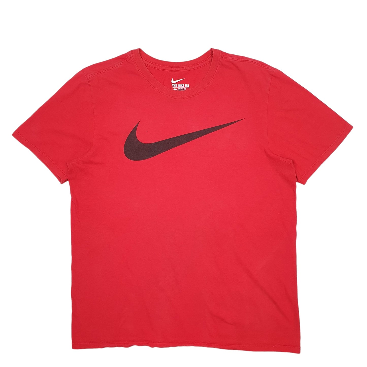 Mens Red Nike Spellout Short Sleeve T Shirt