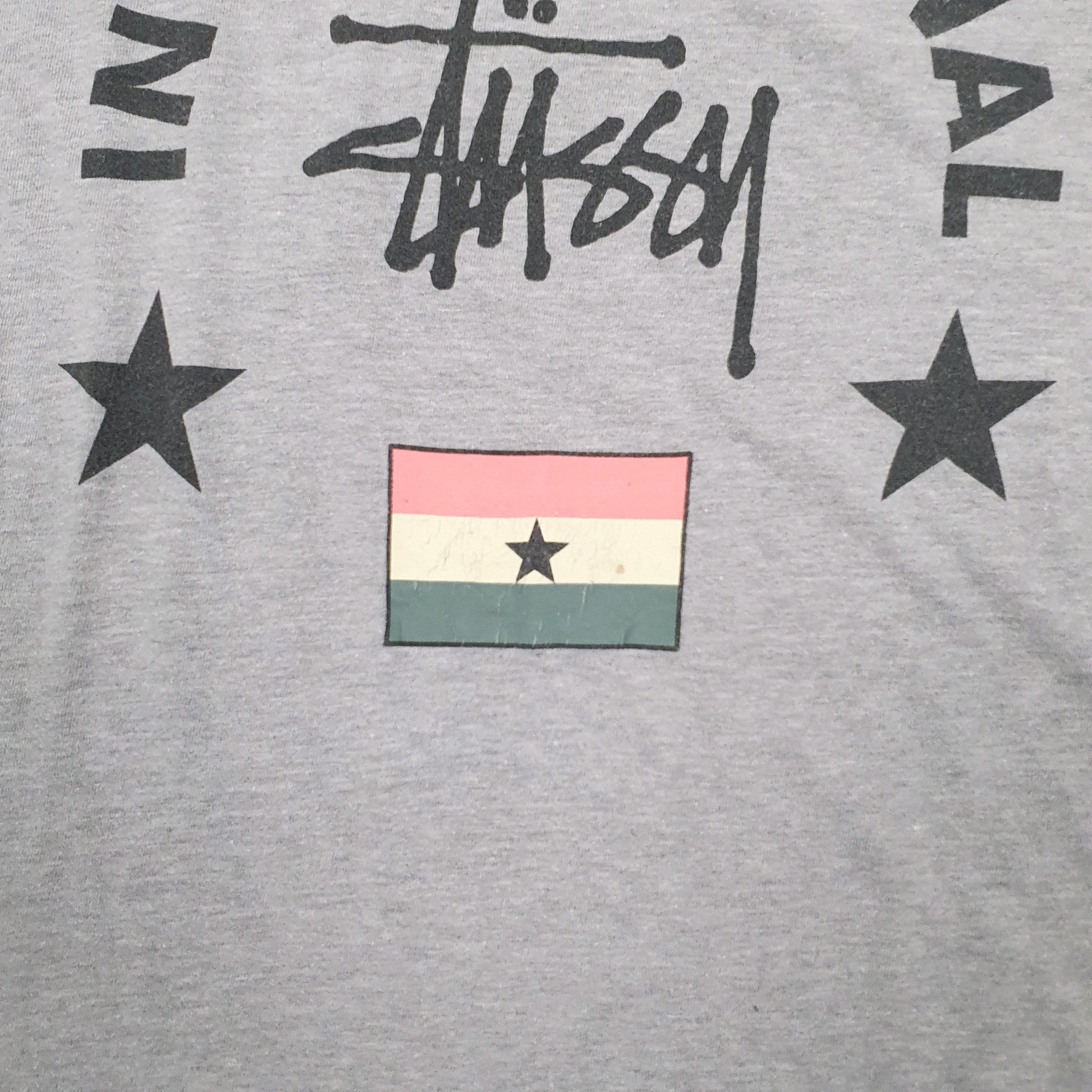 Mens Grey Stussy Spellout Long Sleeve T Shirt