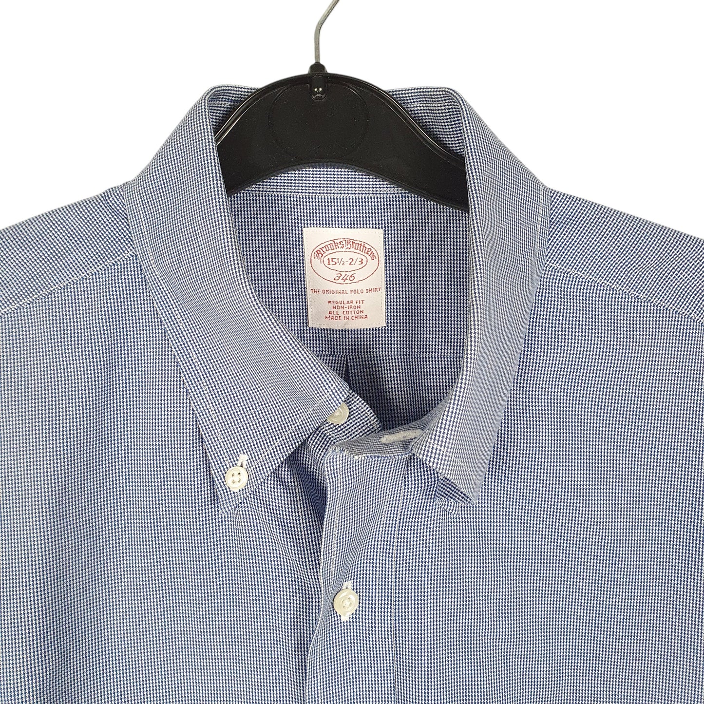 Mens Blue Brooks Brothers Houndstooth Long Sleeve Shirt