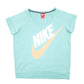 Womens Green Nike Short Sleeve Sweat Swoosh Spellout Jogging Crewneck Jumper