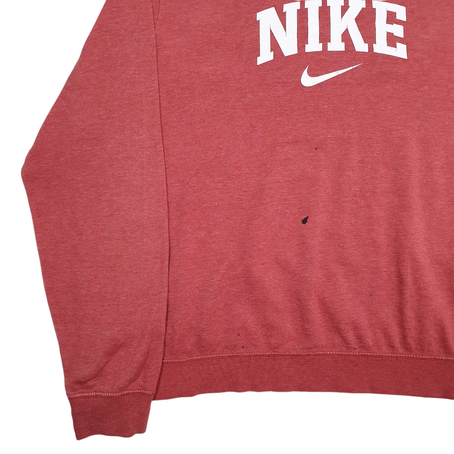 Mens Red Nike Spellout Crewneck Jumper