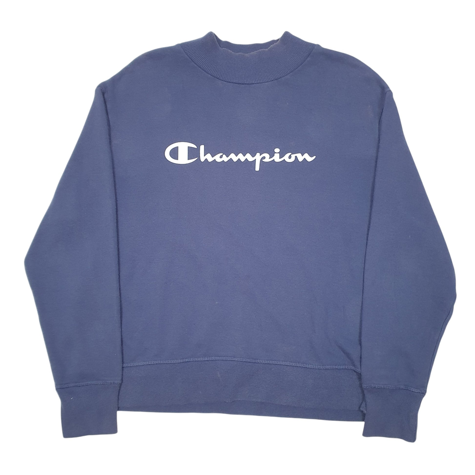 Womens Navy Champion Script Crewneck Jumper