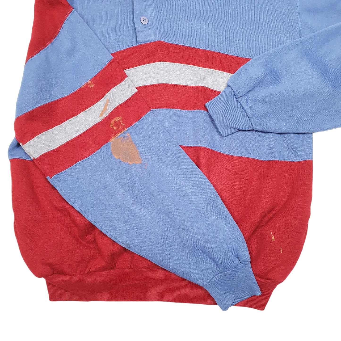 Mens Blue Haband Collared Stripe Casual Sweater Crewneck Jumper