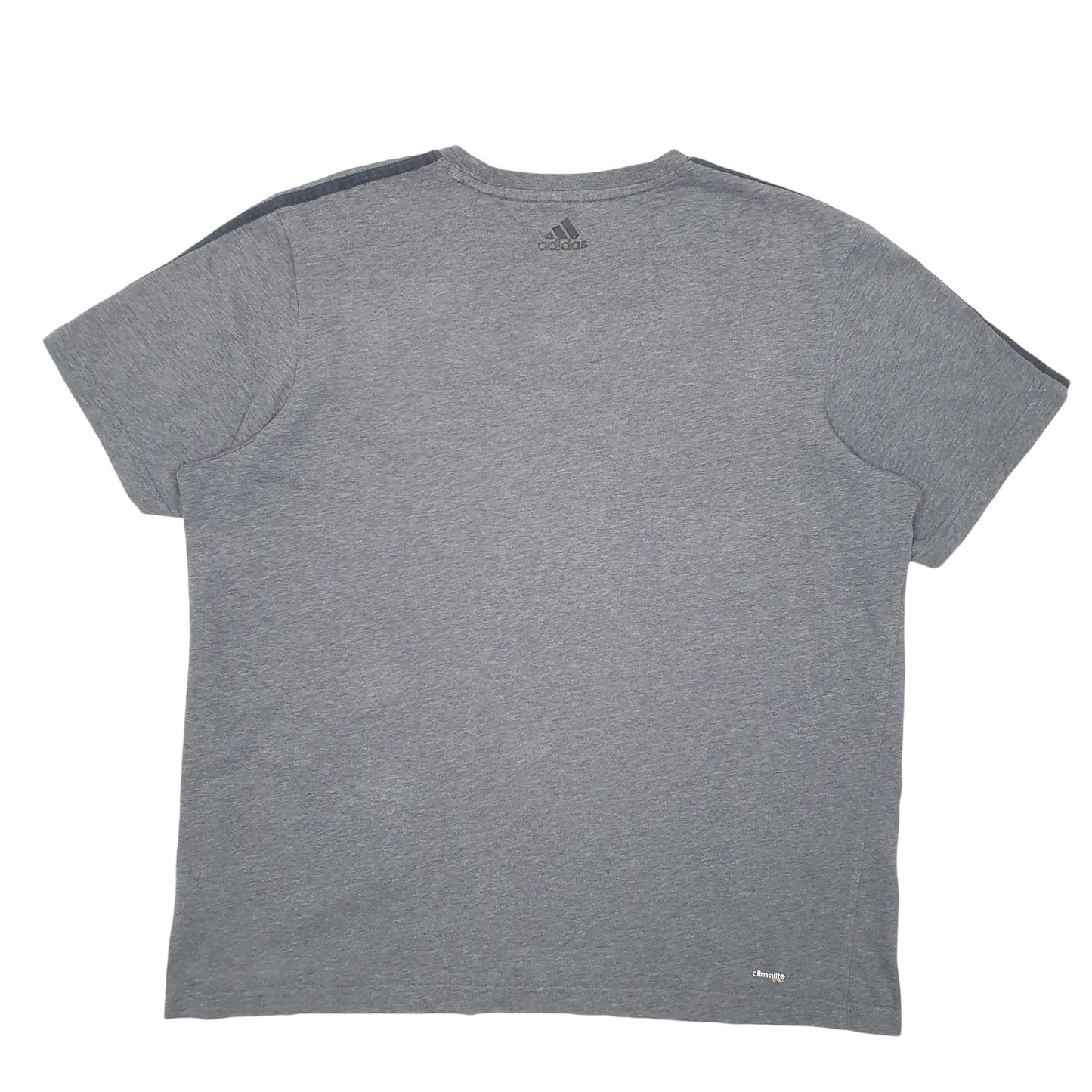Mens Grey Adidas Spellout Climalite Short Sleeve T Shirt