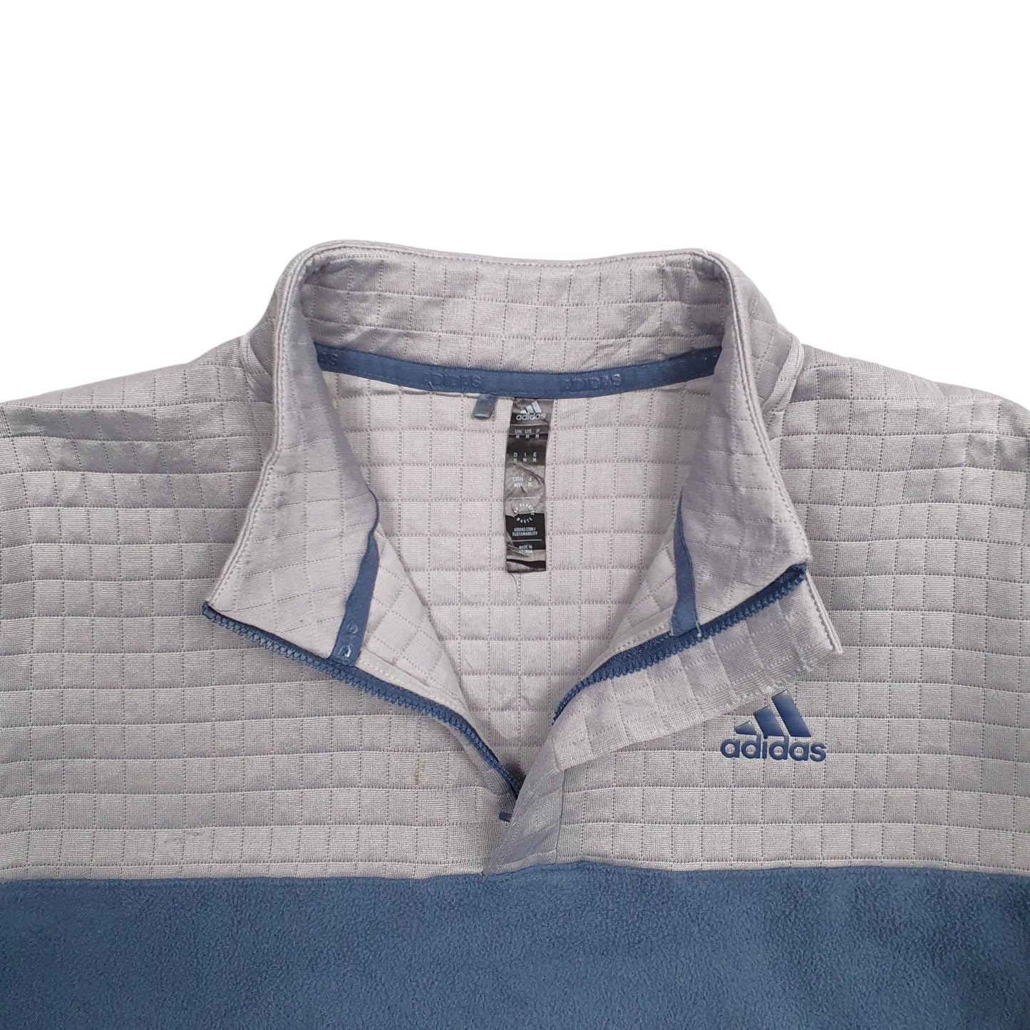 Mens Blue Adidas  Quarter Zip Jumper