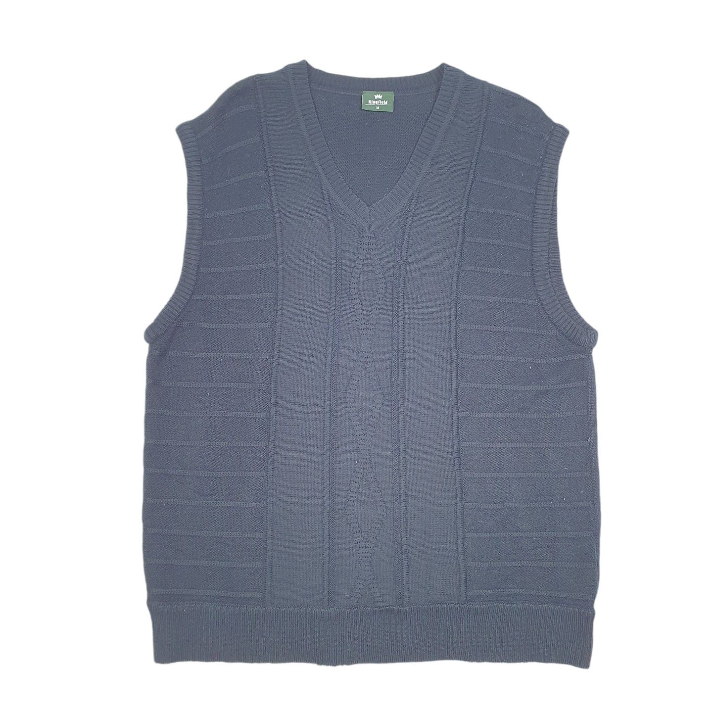 Mens Navy Kingfield Sleeveless Tank Top Sweater Vest V Neck Jumper