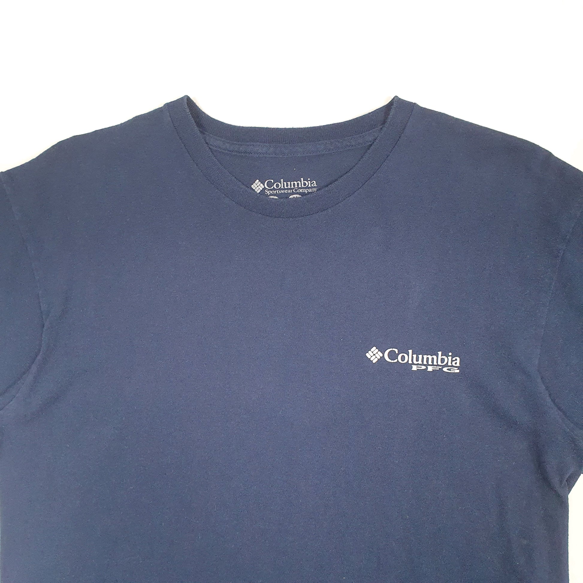 Mens Navy Columbia Sportswear PFG Fishing Short Sleeve T Shirt