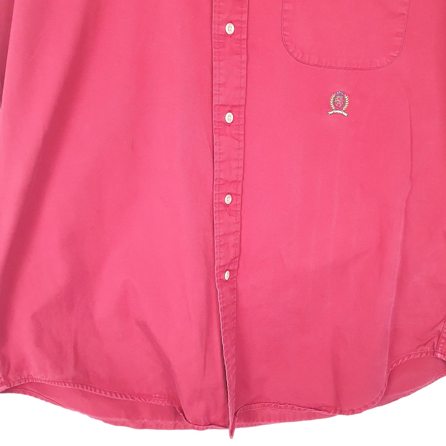 Mens Red Tommy Hilfiger  Long Sleeve Shirt
