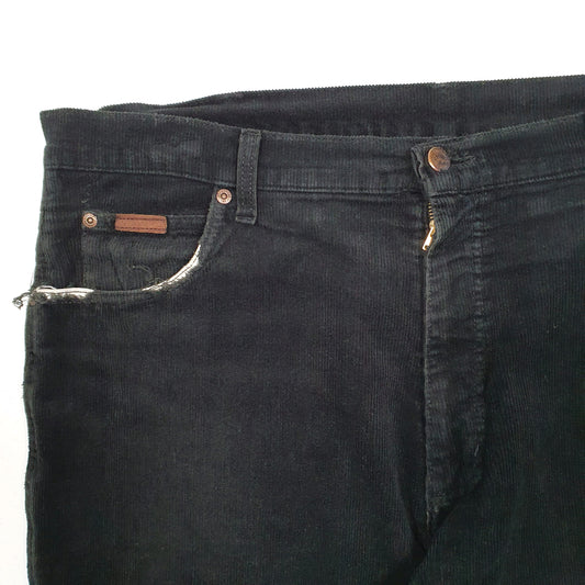 Mens Black Wrangler Texas Corduroy Trousers