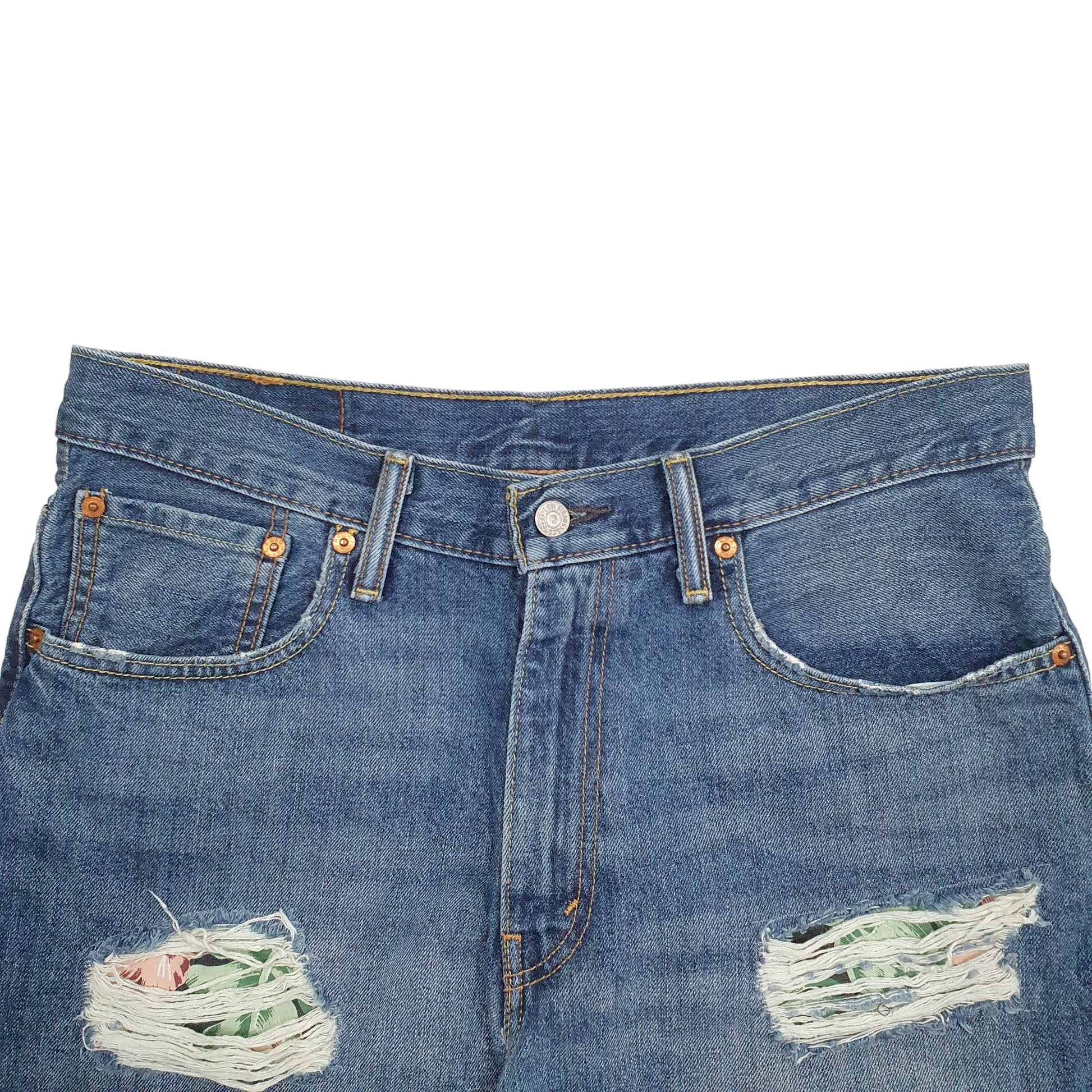 Mens Blue Levis Denim Jeans Jorts 569 Relaxed Denim Shorts