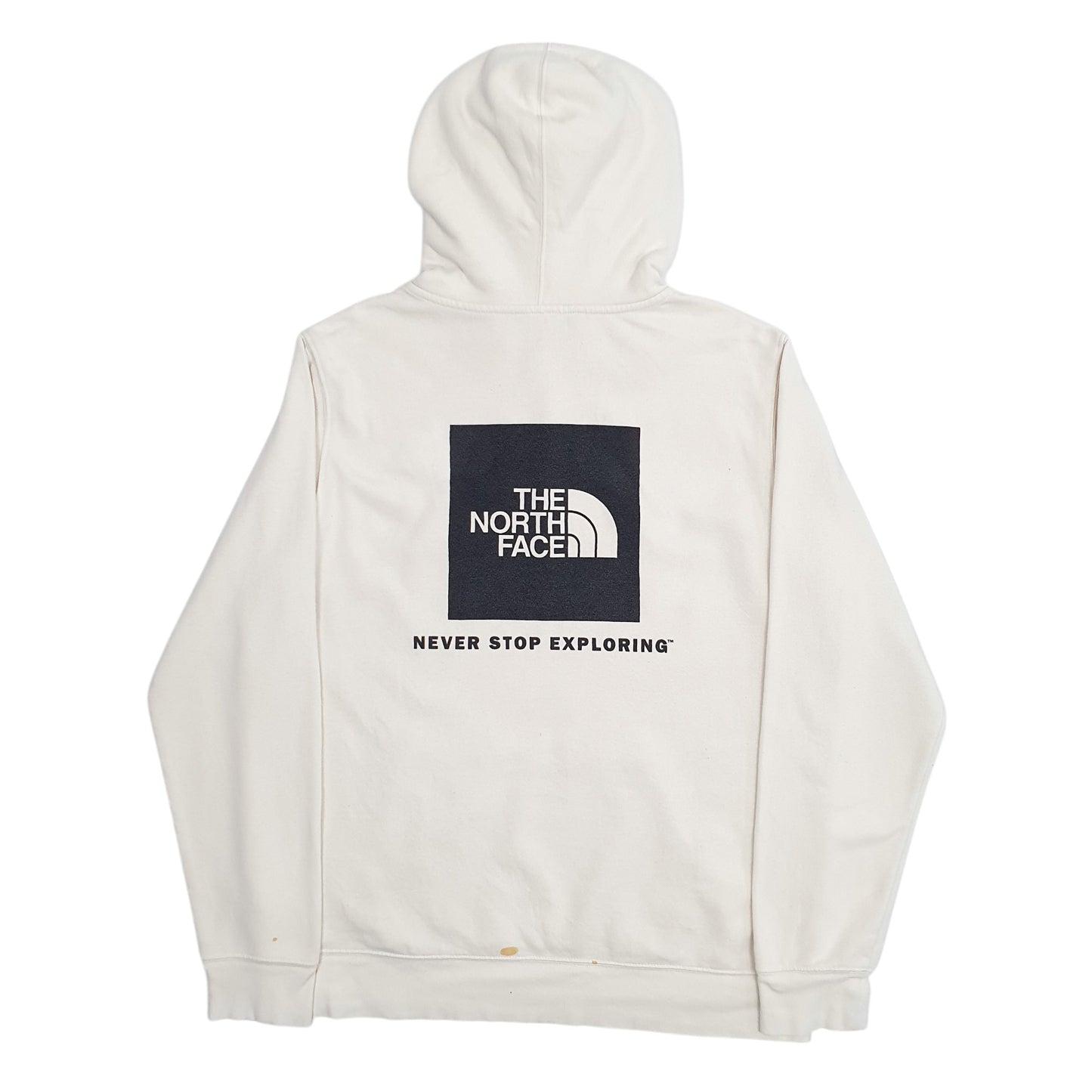 Mens Cream The North Face Spellout Hoodie Jumper