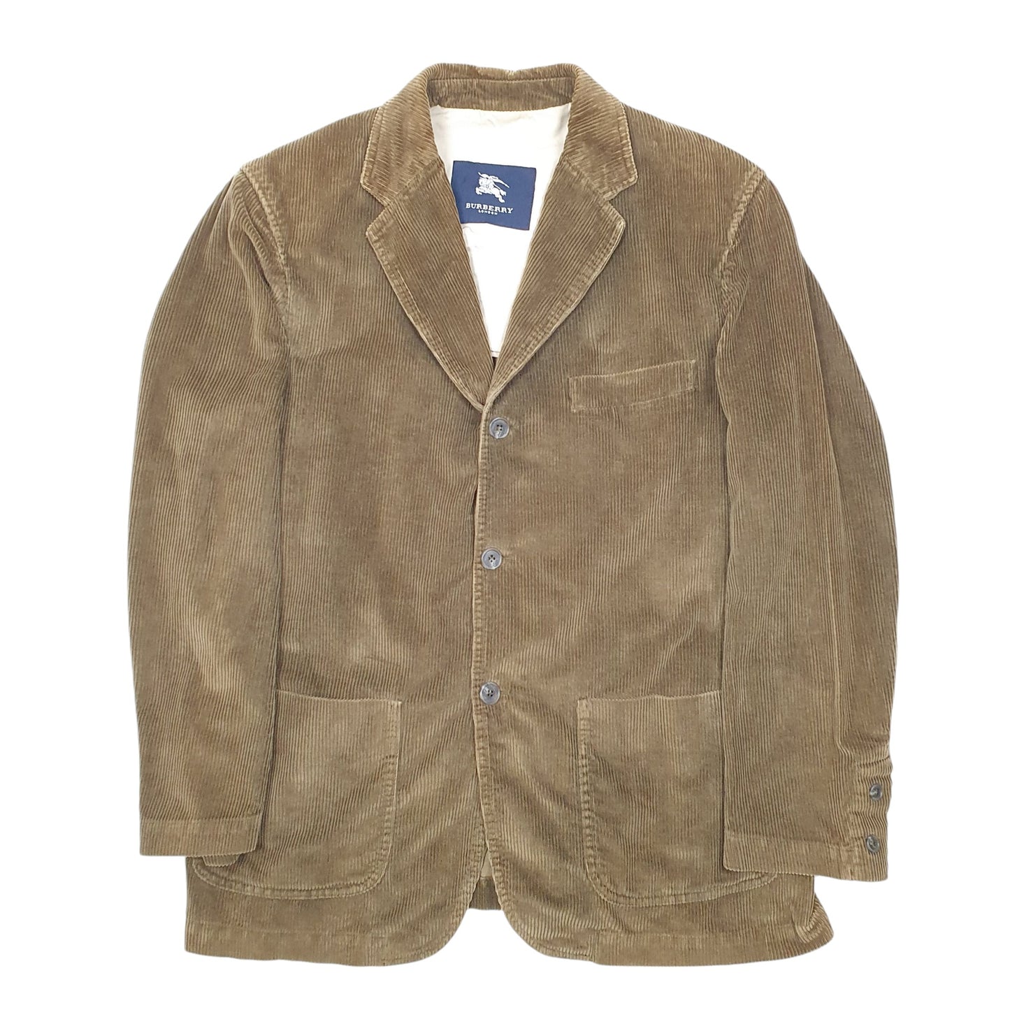 Mens Brown Burberry Forby Corduroy London Full Zip Coat