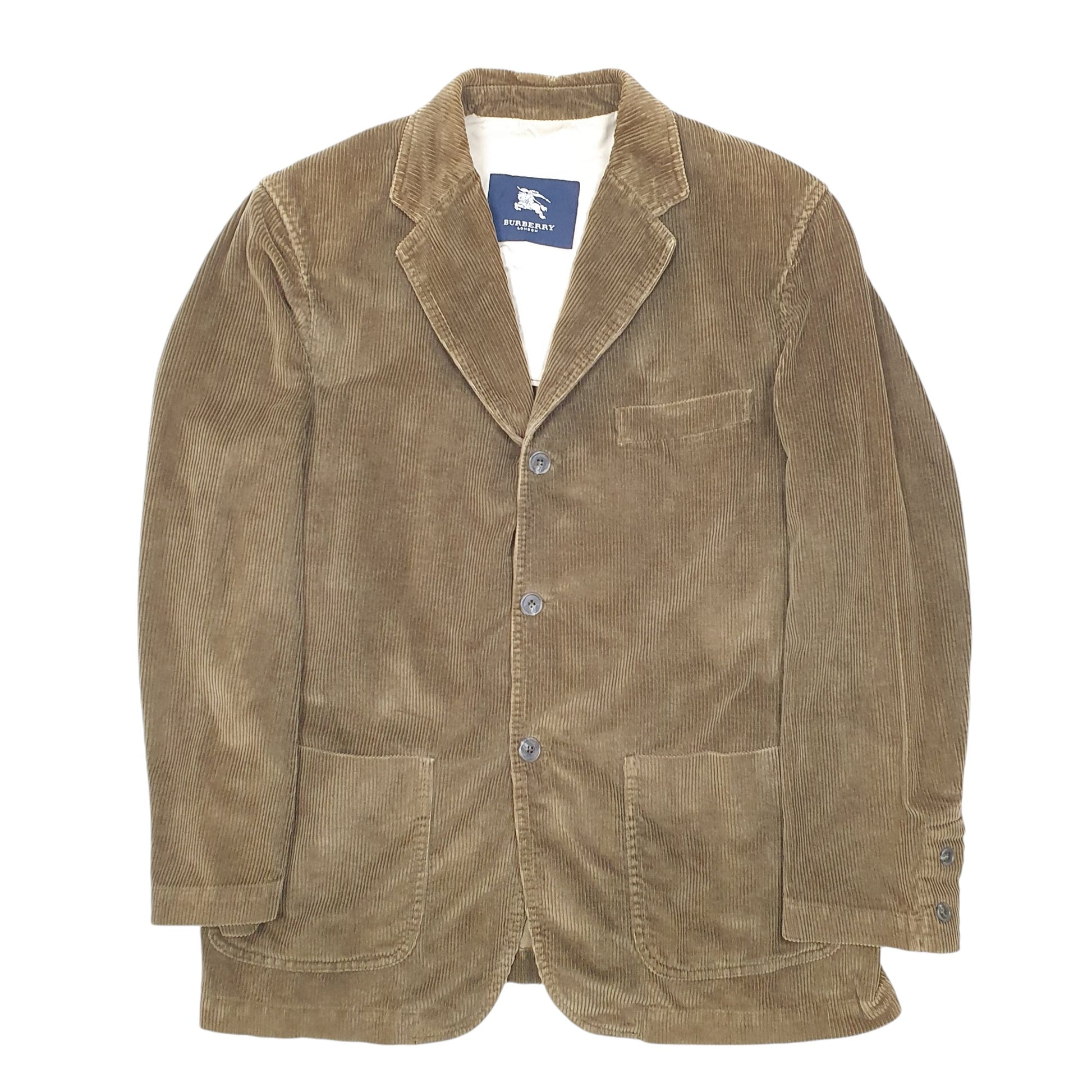 Mens Brown Burberry Forby Corduroy London Full Zip Coat