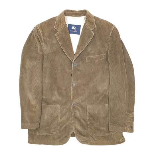 Mens Brown Burberry Forby Corduroy London Full Zip Coat