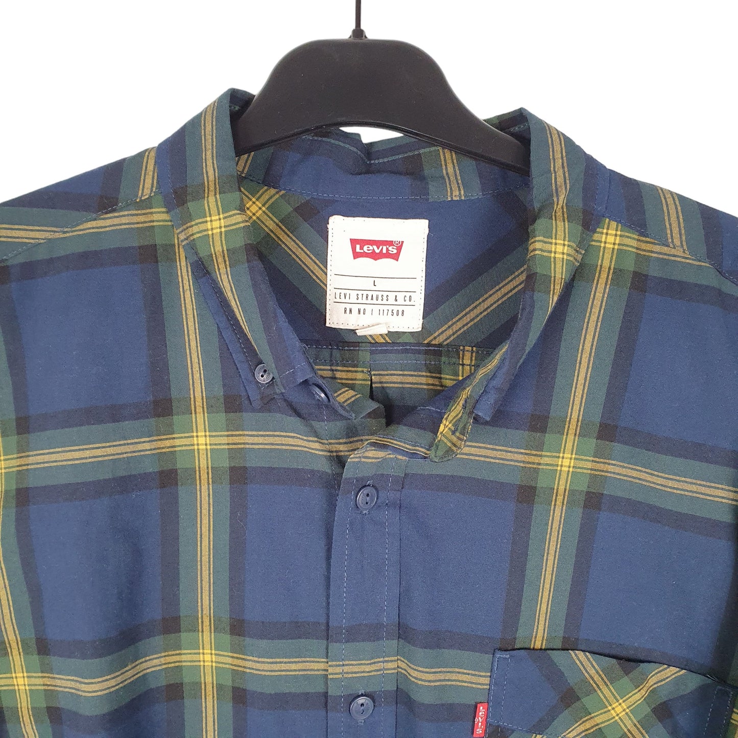 Mens Navy Levis Casual Long Sleeve Shirt