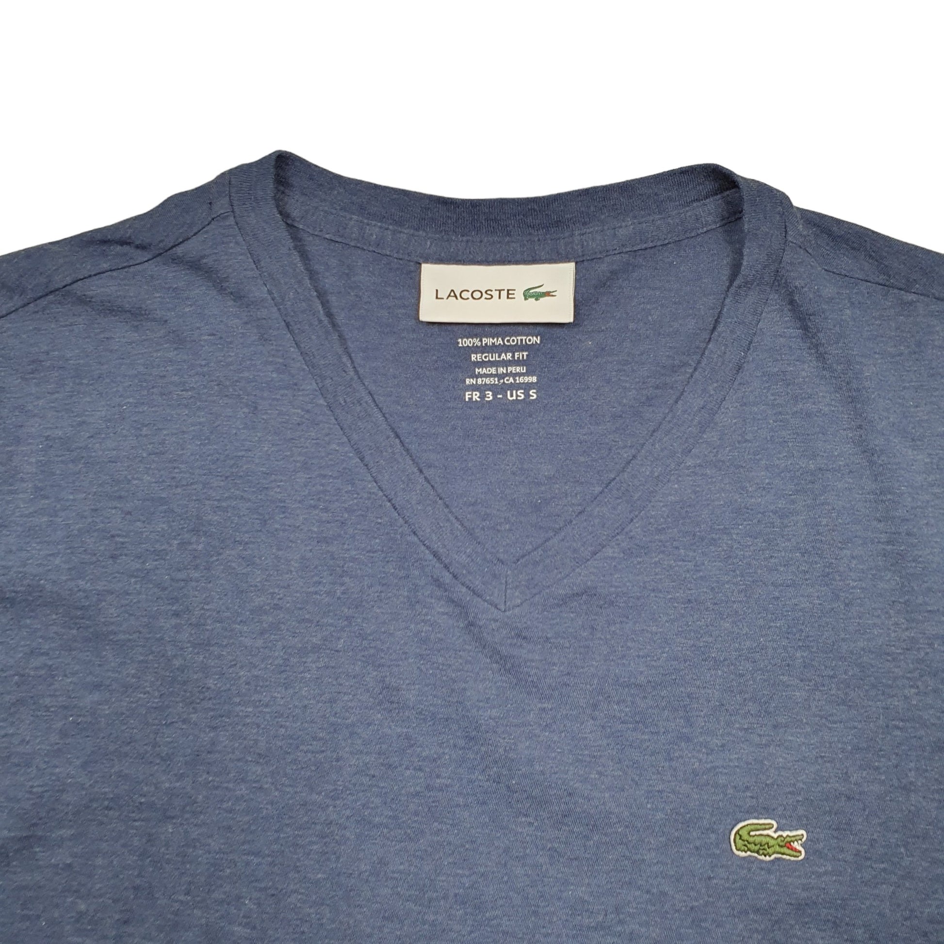 Mens Blue Lacoste  Short Sleeve T Shirt