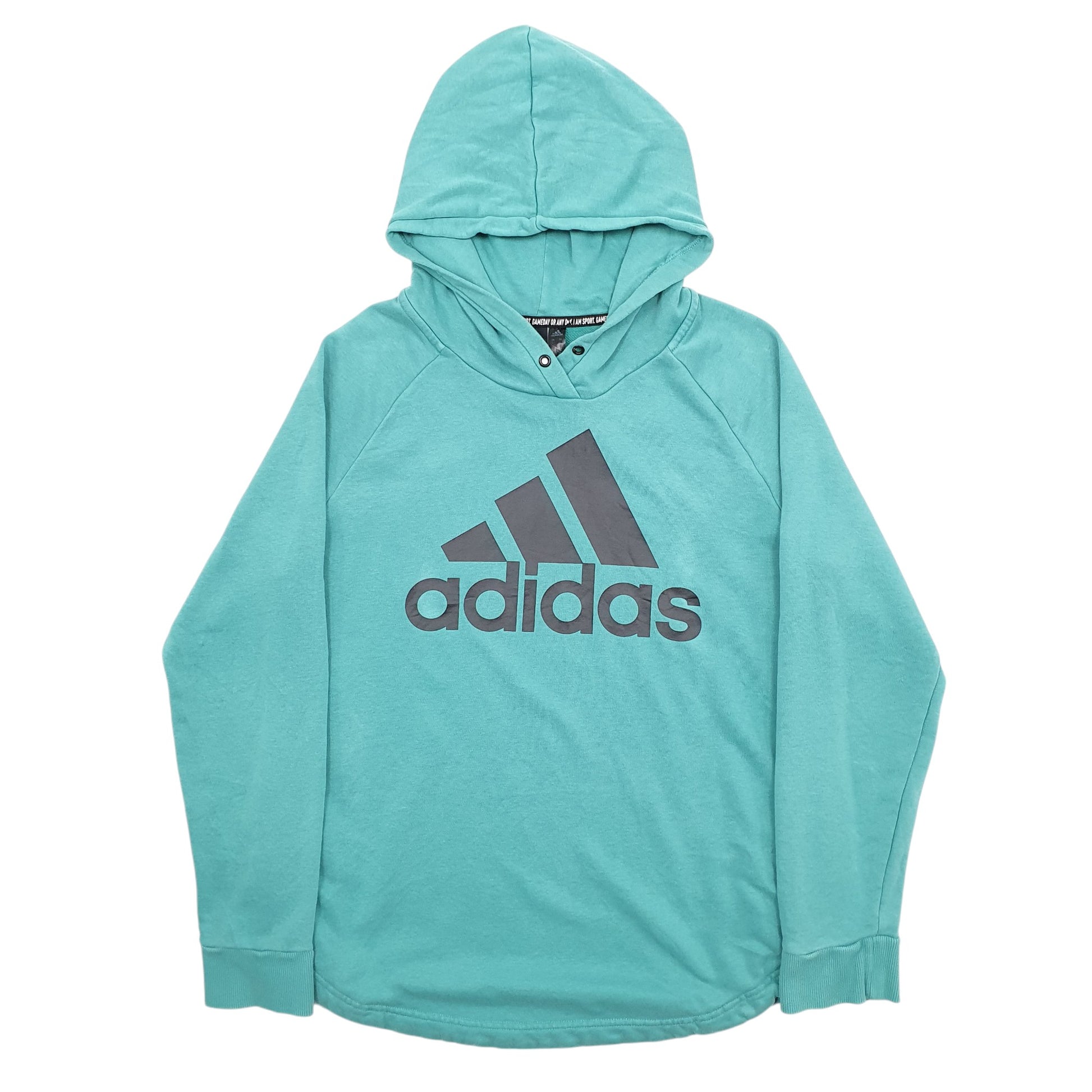 Womens Green Adidas Spellout Hoodie Jumper