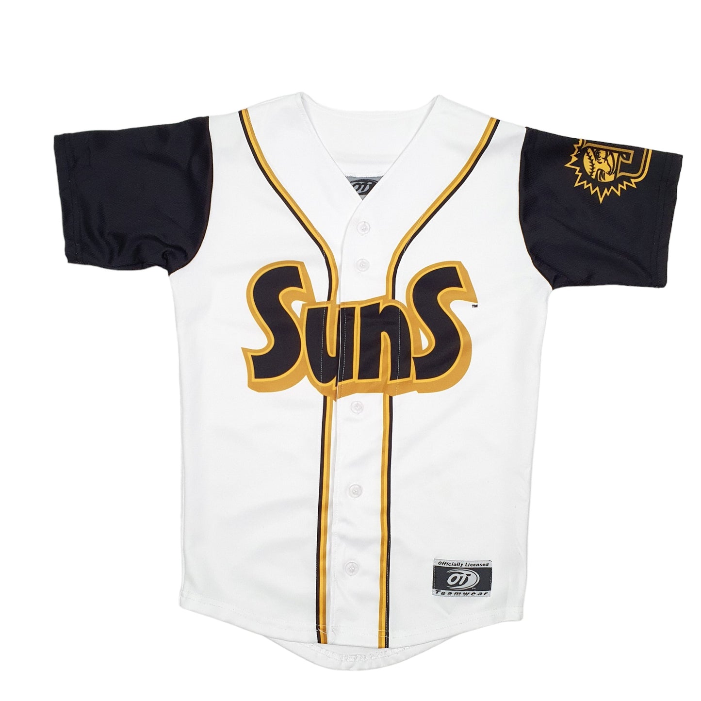 Womens White OT Teamwear MLB Baseball Jersey Minor League Jacksonville Suns USA Short Sleeve T Shirt