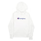 Mens White Champion Spellout Hoodie Jumper