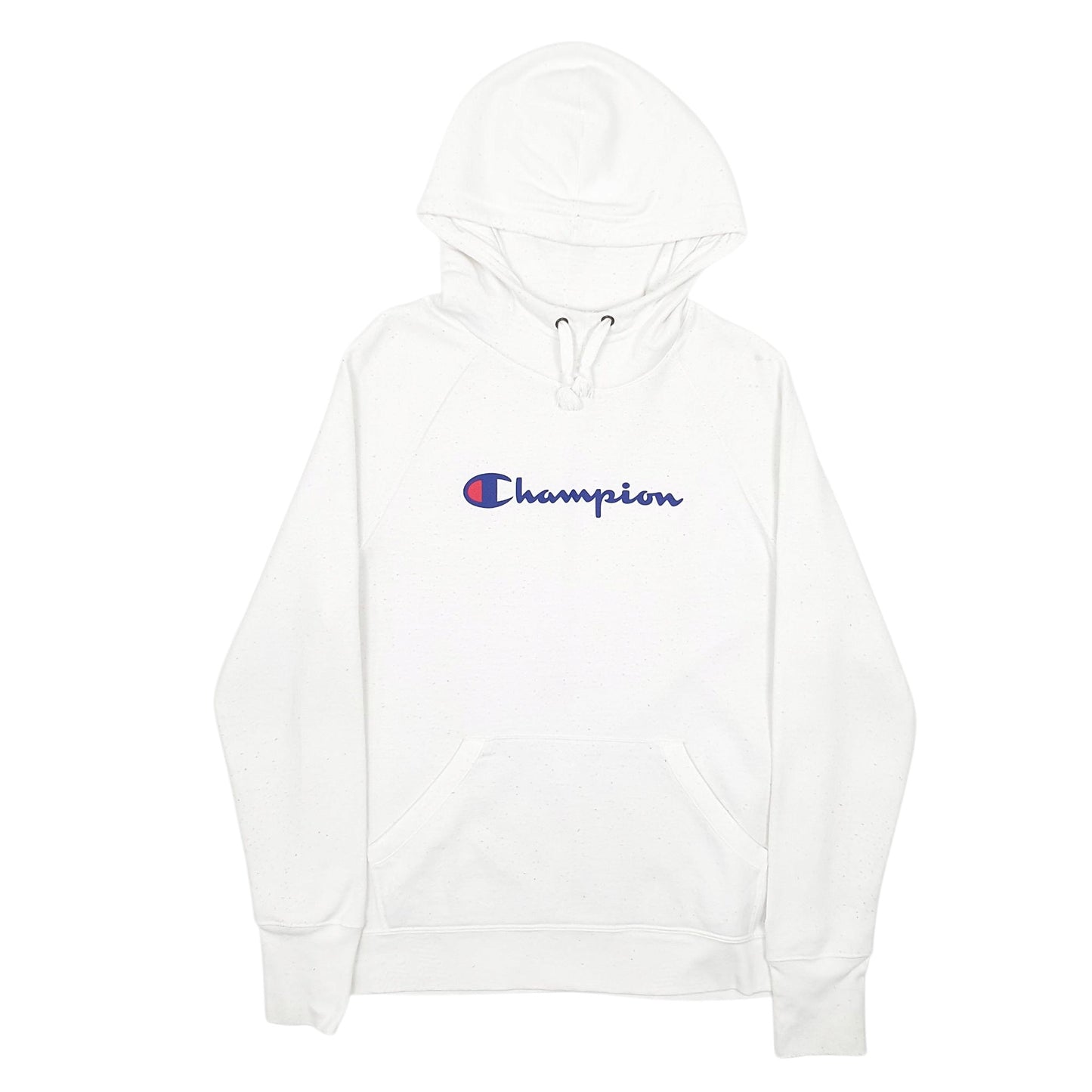 Mens White Champion Spellout Hoodie Jumper