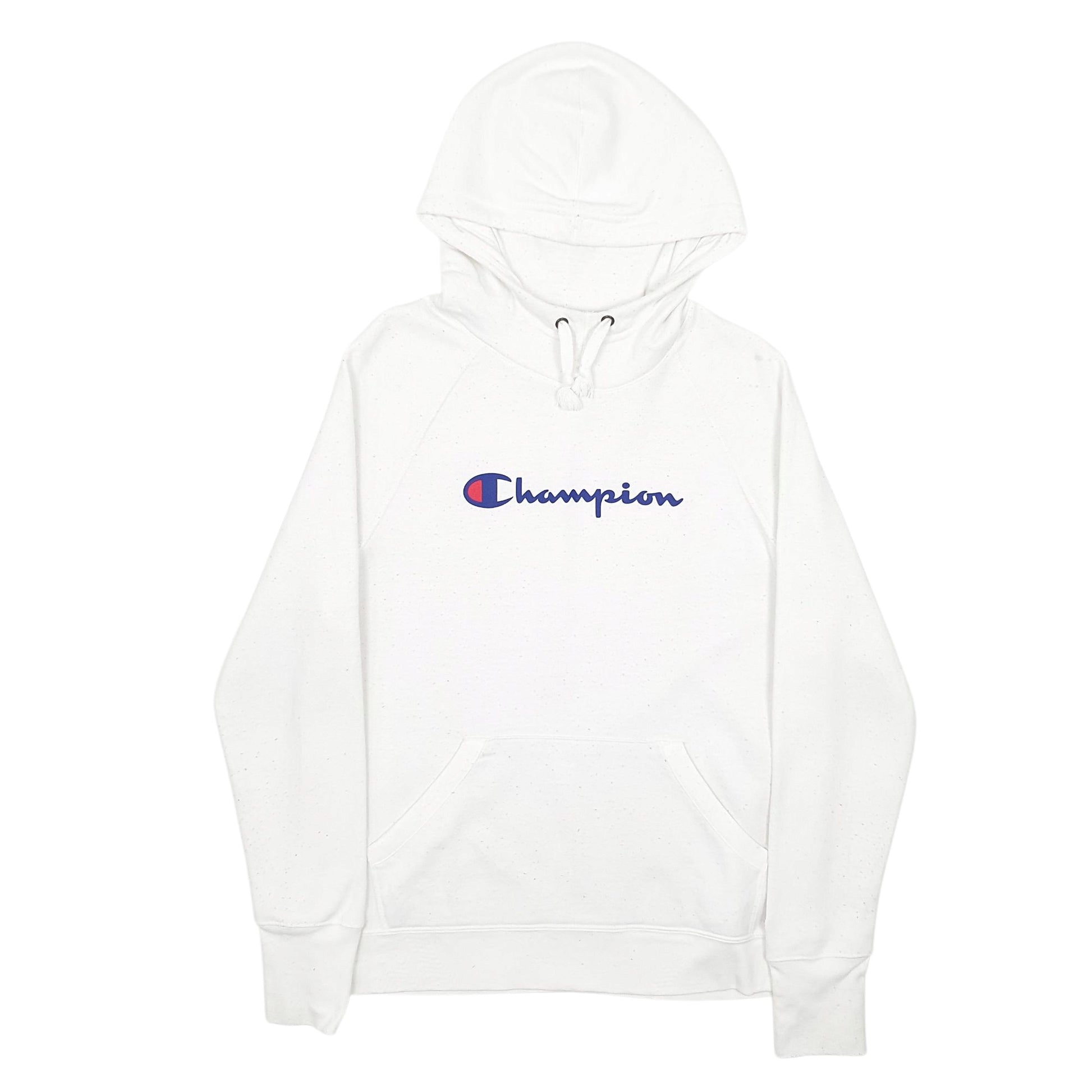 Mens White Champion Spellout Hoodie Jumper
