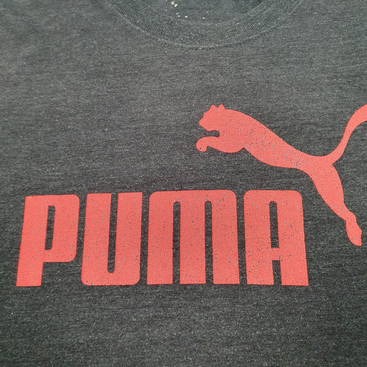 Mens Grey Puma Spellout Short Sleeve T Shirt