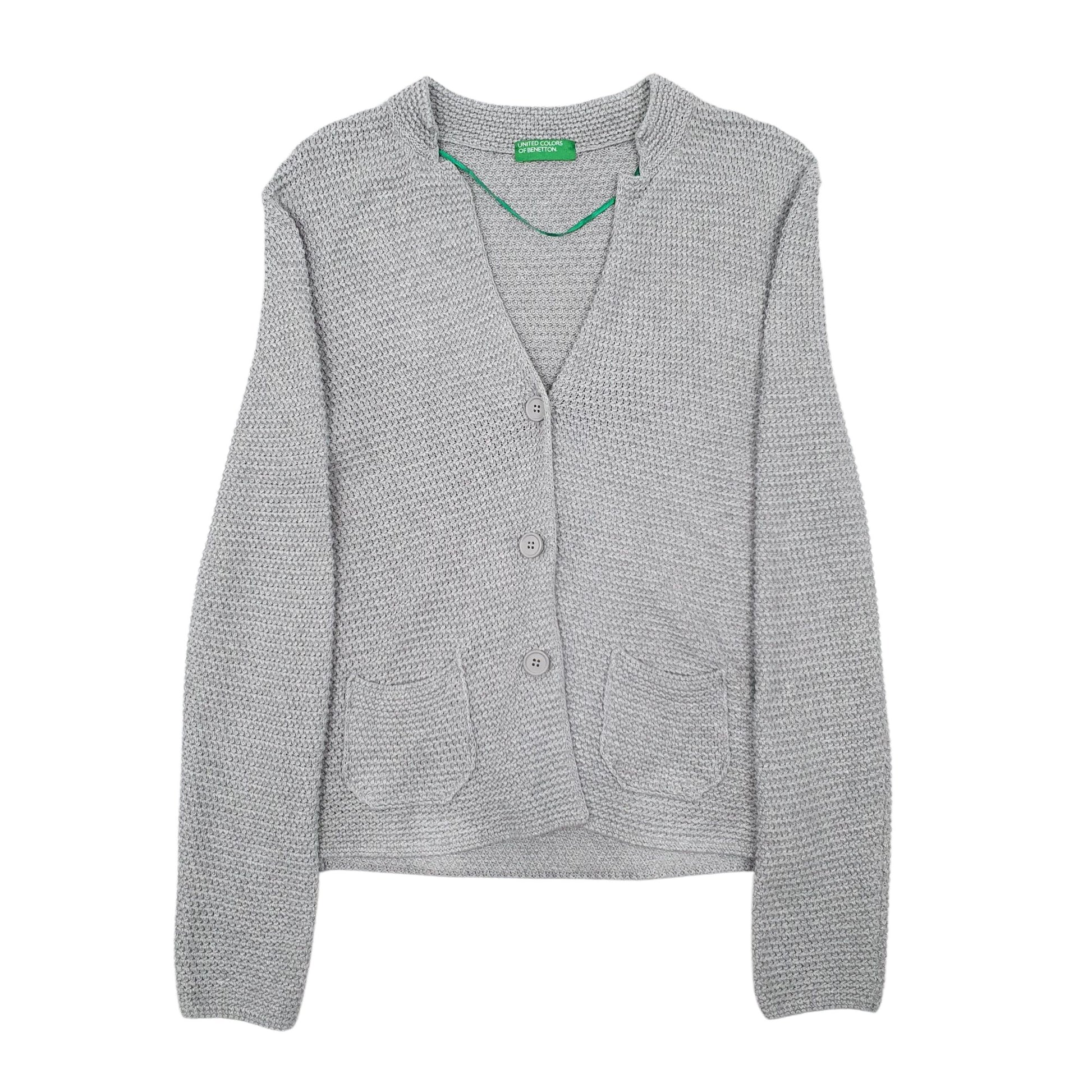 Womens Grey United Colors Of Benetton Knit Cardigan Jumper