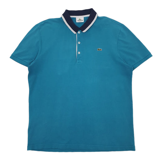 Mens Blue Lacoste Stretch fit Short Sleeve Polo Shirt