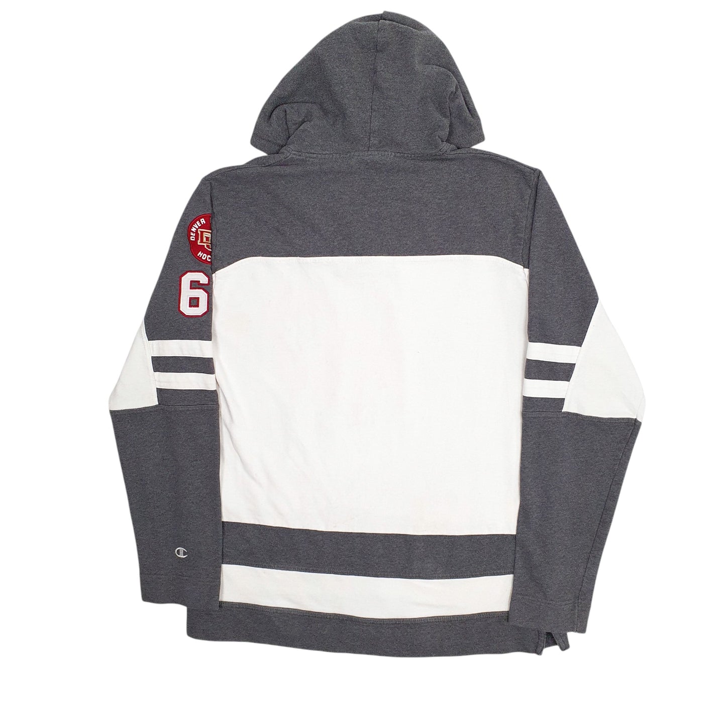 Mens Grey Champion Heritage Denver Pioneers Hockey Hoodie Jumper