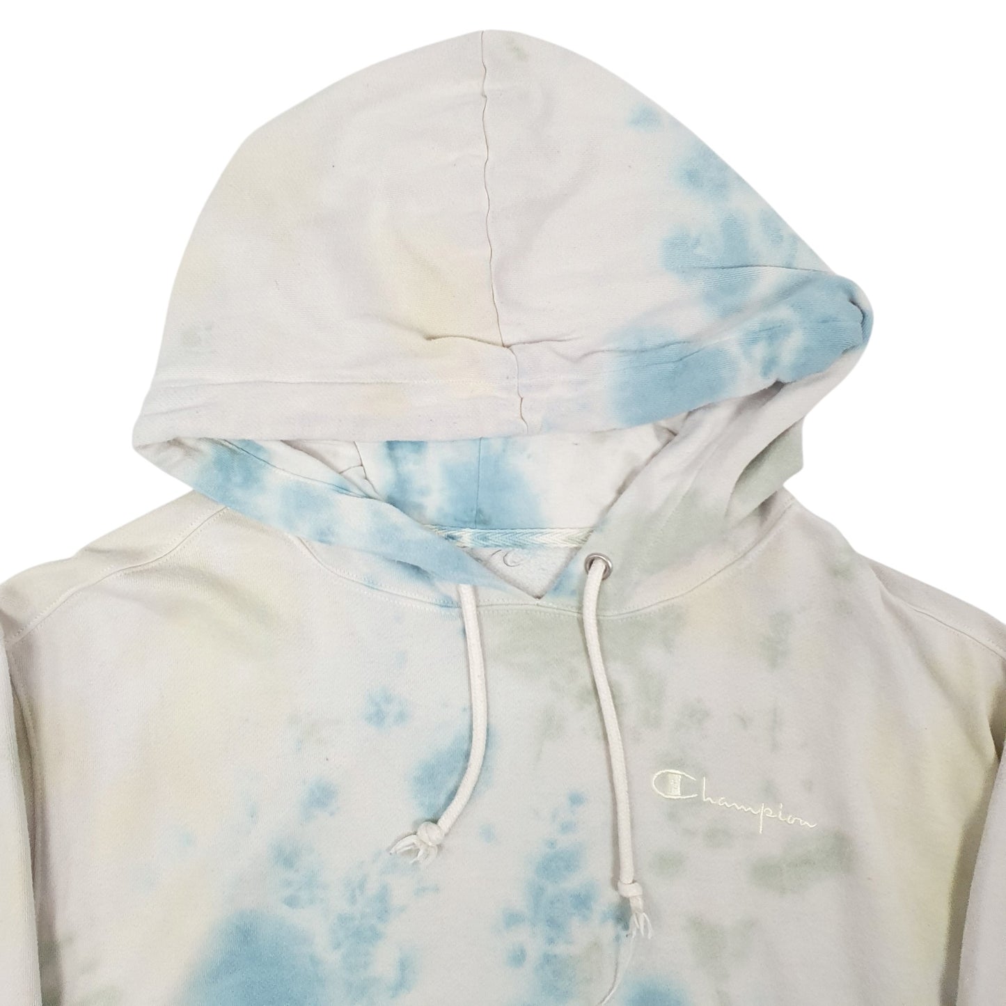 Mens White Champion Tie Dye Hoodie Jumper