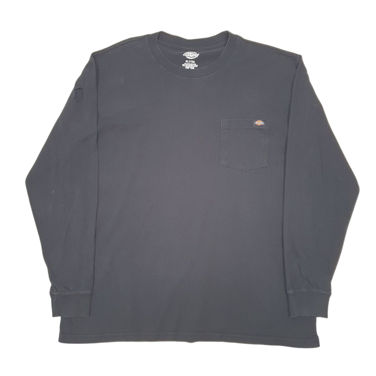 Mens Black Dickies Pocket Workwear Tall Long Sleeve T Shirt