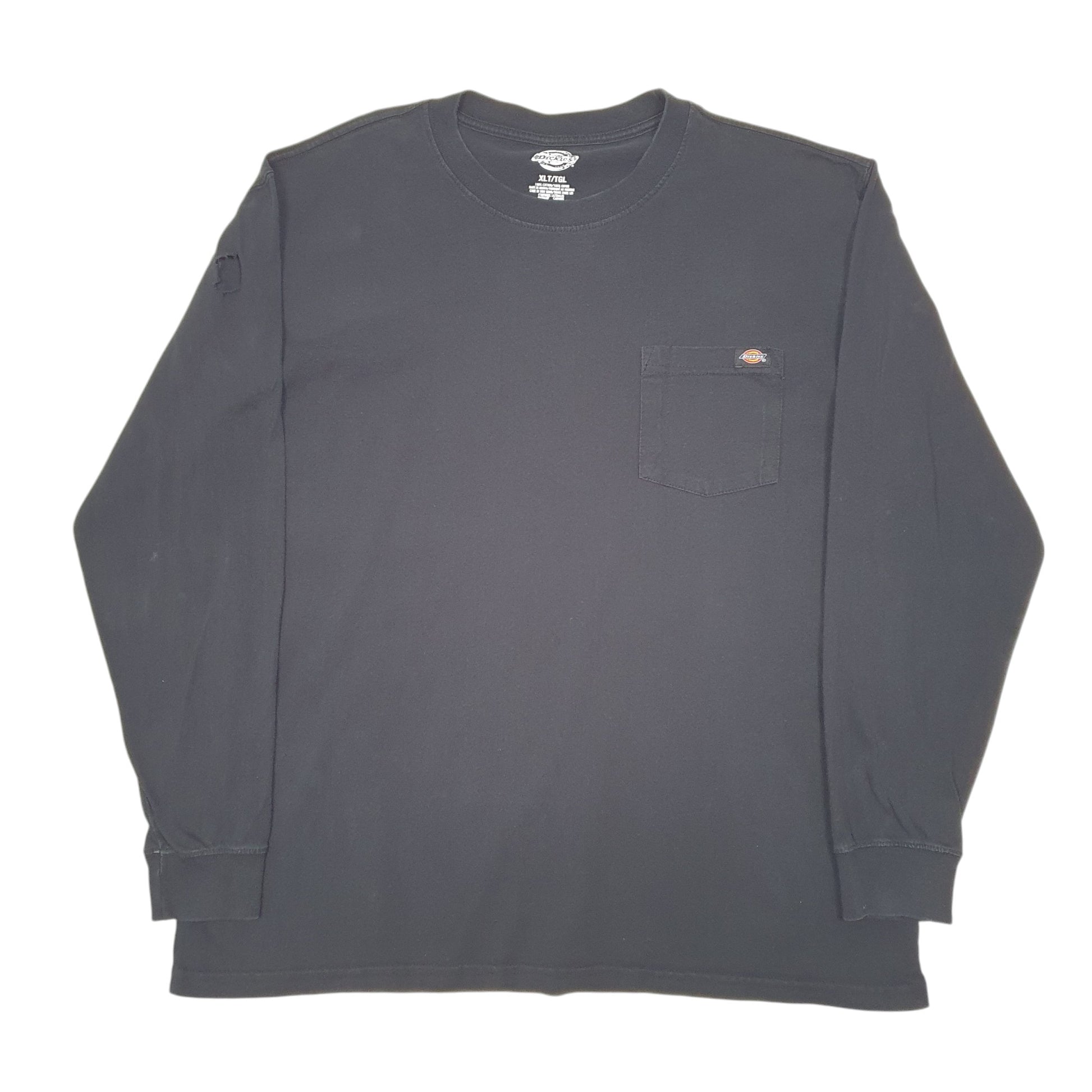 Mens Black Dickies Pocket Workwear Tall Long Sleeve T Shirt