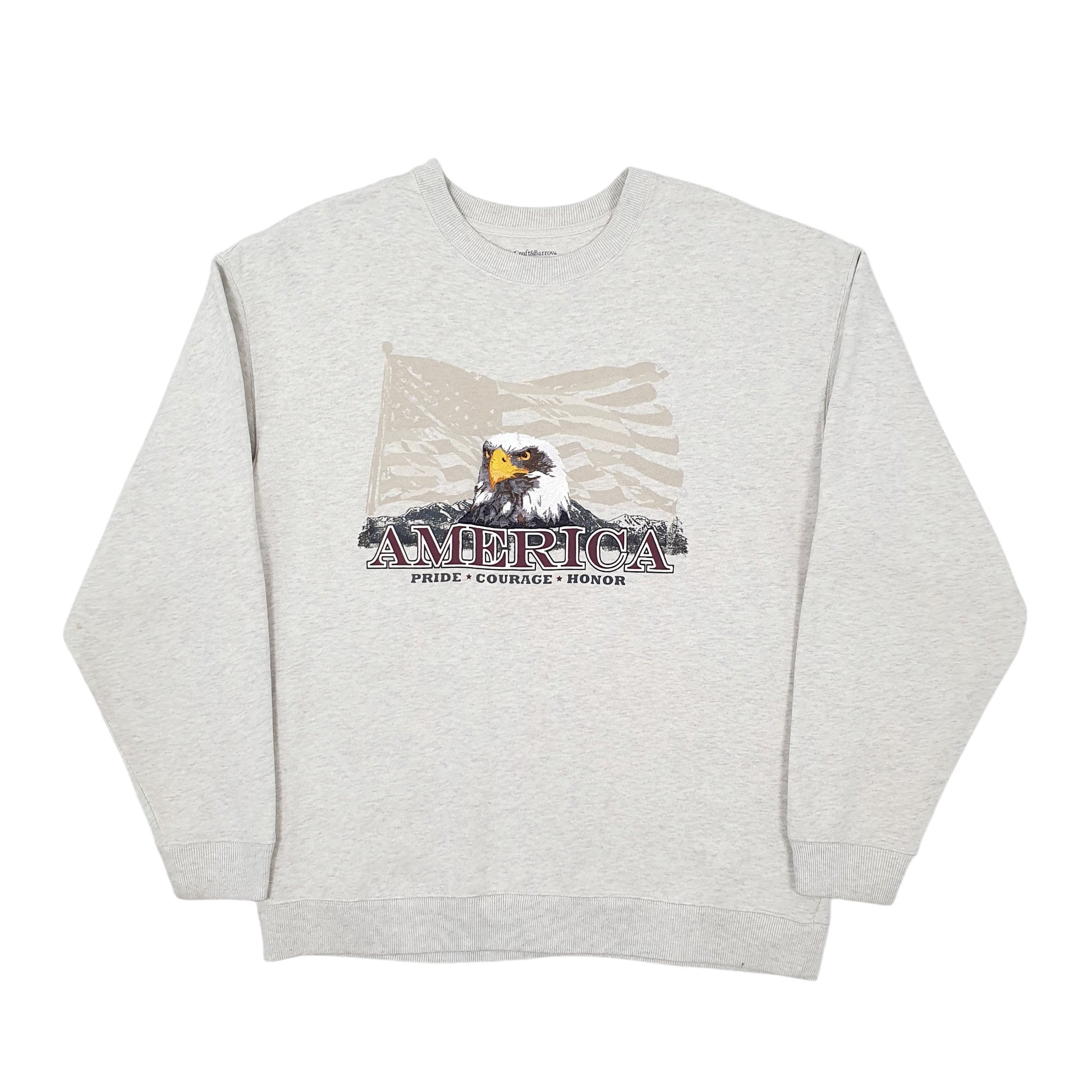 Mens Grey Croft & Barrow America Eagle Crewneck Jumper