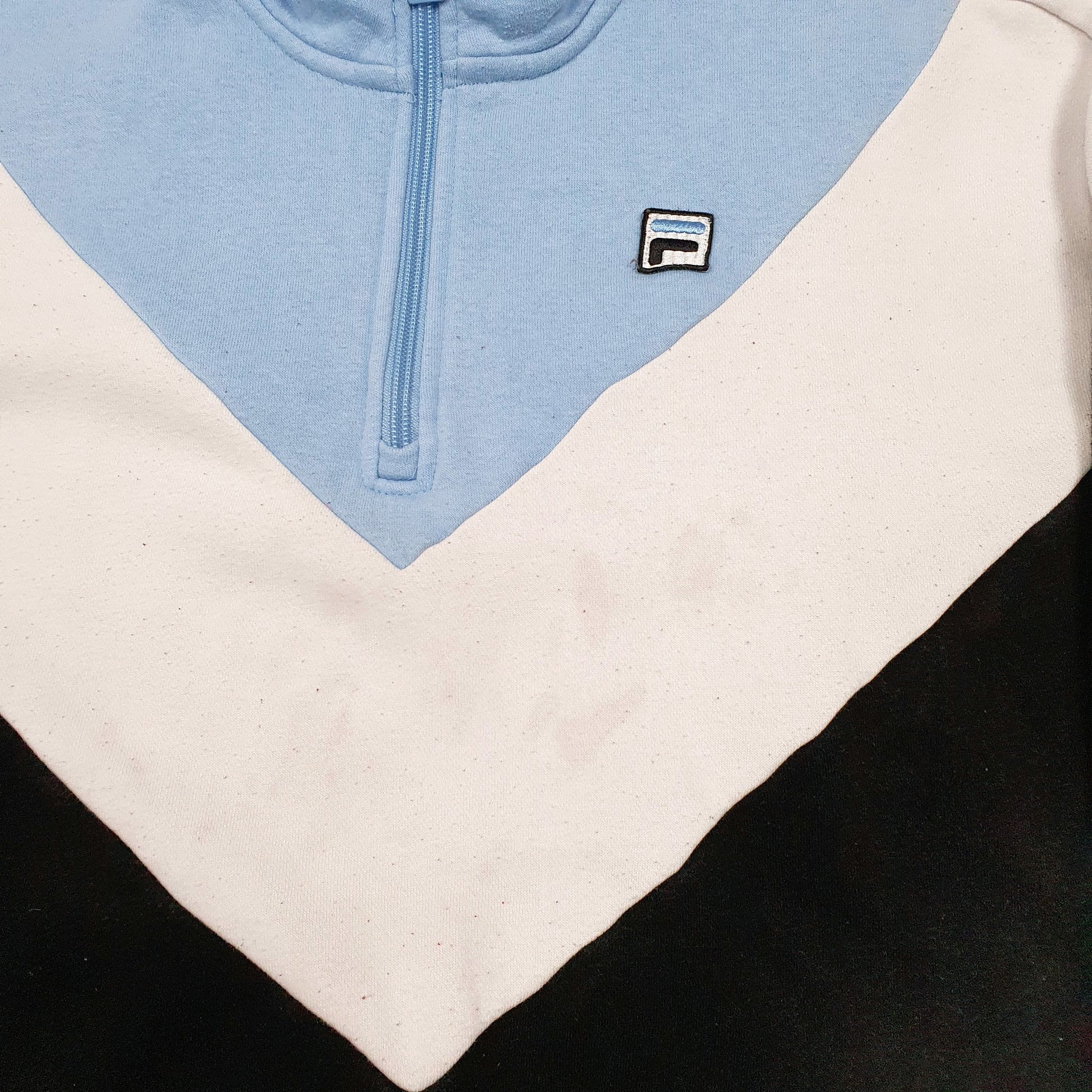 Mens Black Fila  Quarter Zip Jumper