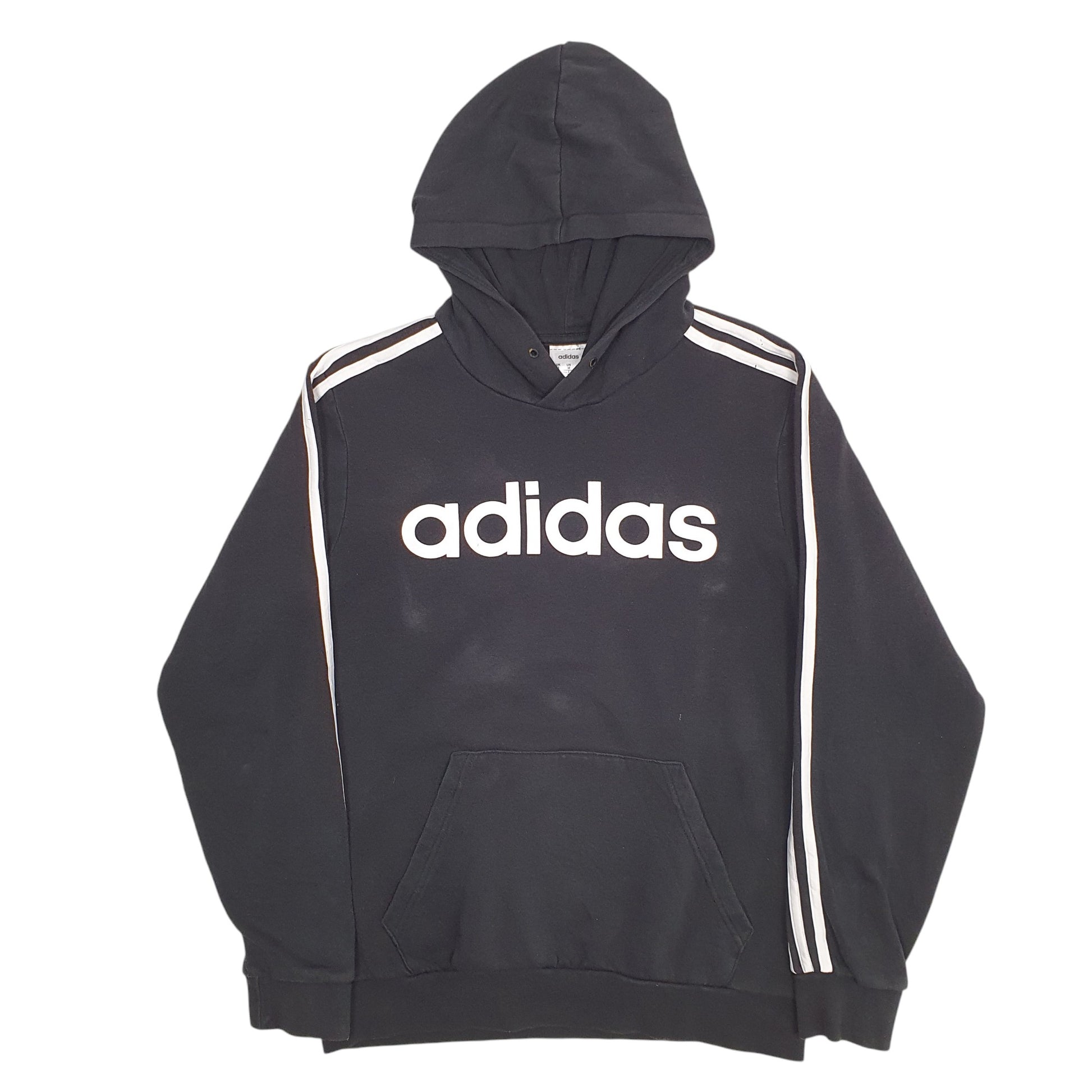 Mens Black Adidas Spellout Hoodie Jumper