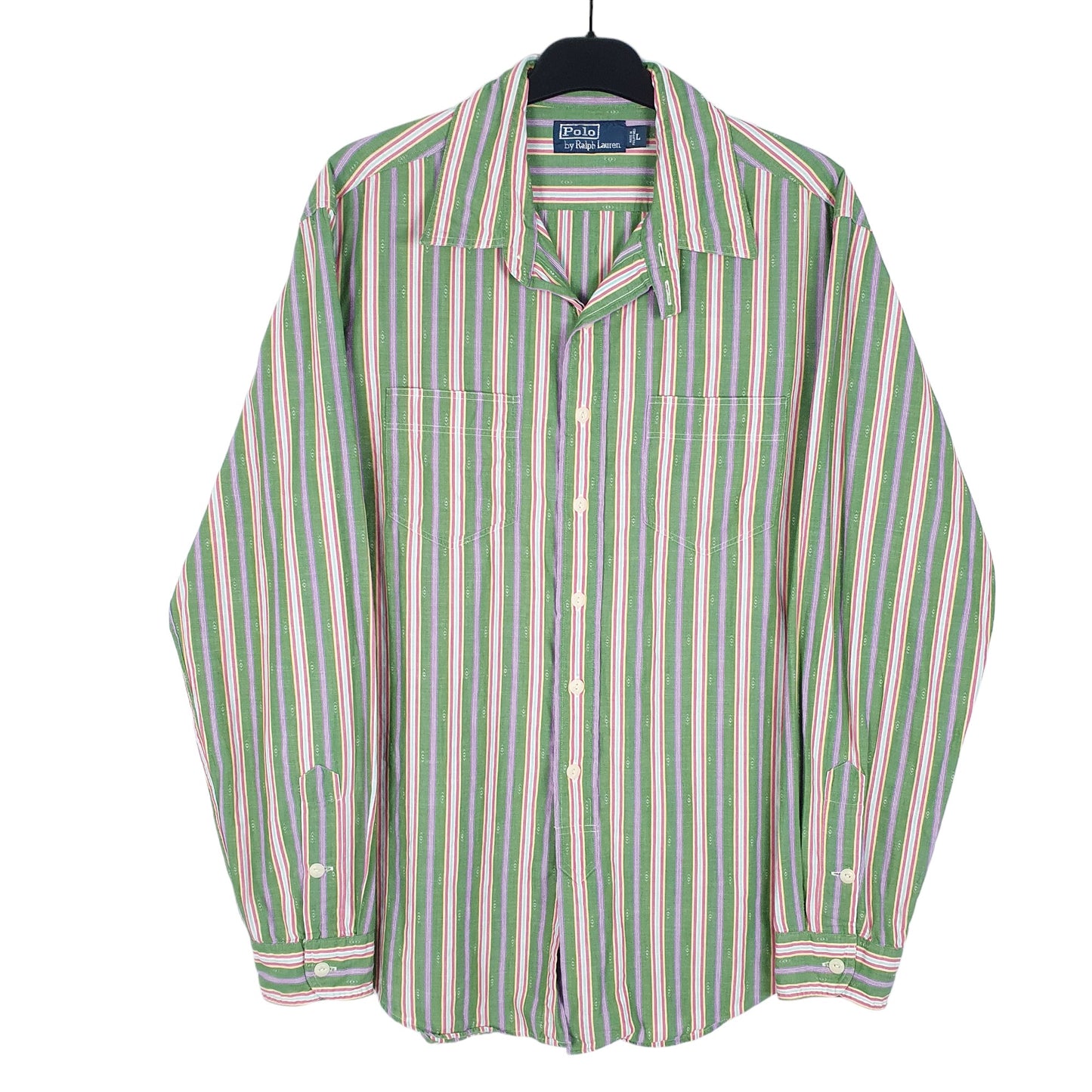 Mens Green Polo Ralph Lauren Navajo Long Sleeve Shirt