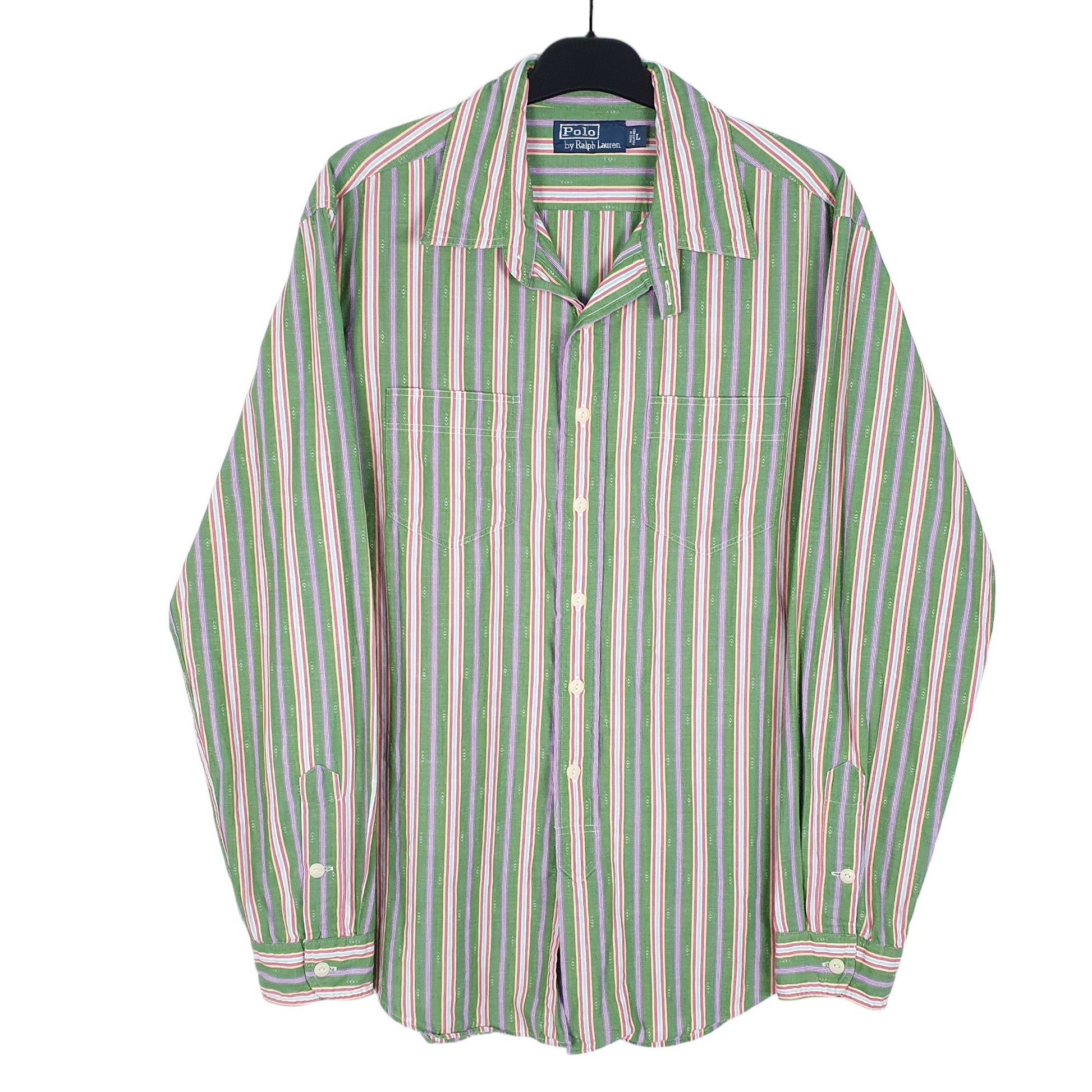 Mens Green Polo Ralph Lauren Navajo Long Sleeve Shirt