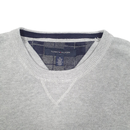 Mens Grey Tommy Hilfiger Knit Crewneck Jumper