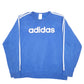 Mens Blue Adidas Spellout Crewneck Jumper