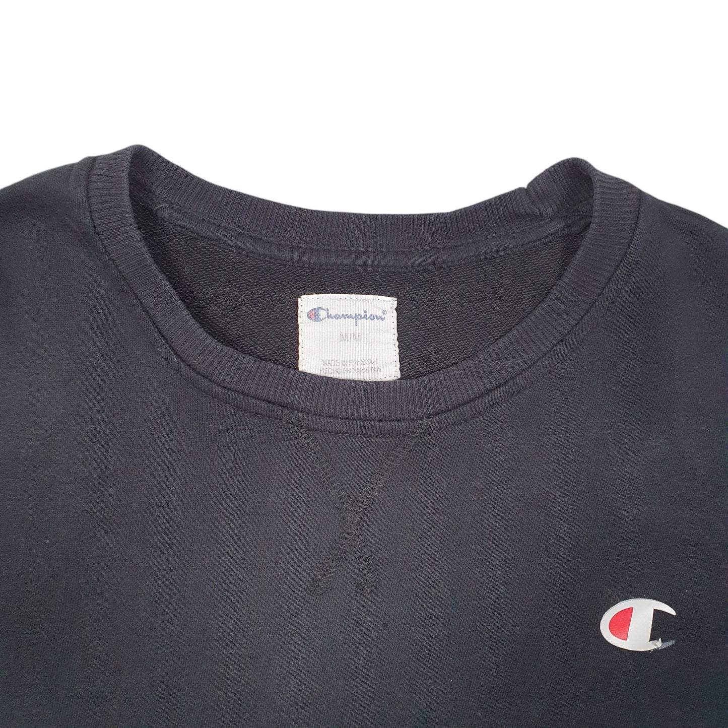 Mens Black Champion  Crewneck Jumper