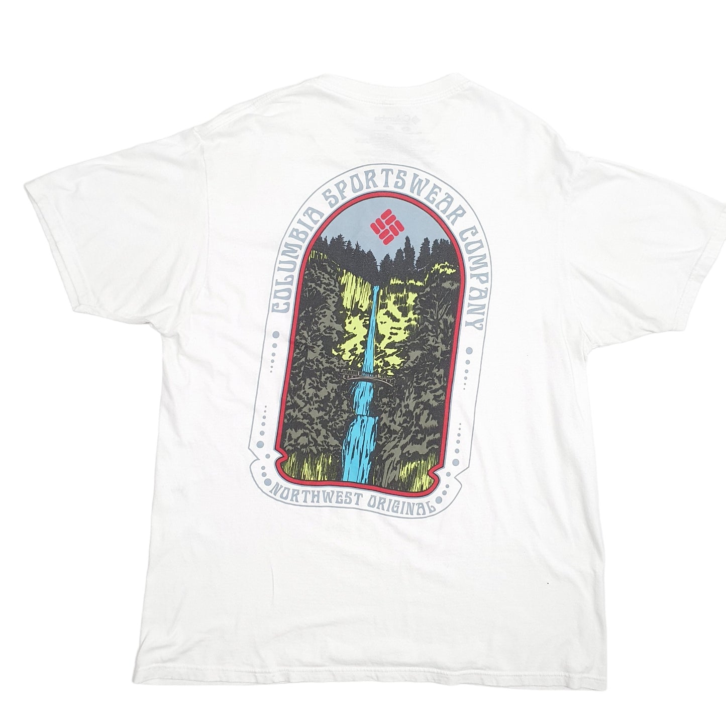 Mens White Columbia Sportswear  Short Sleeve T Shirt