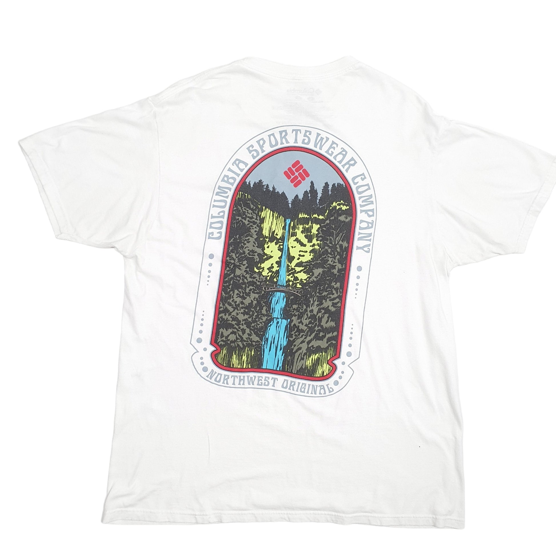 Mens White Columbia Sportswear  Short Sleeve T Shirt