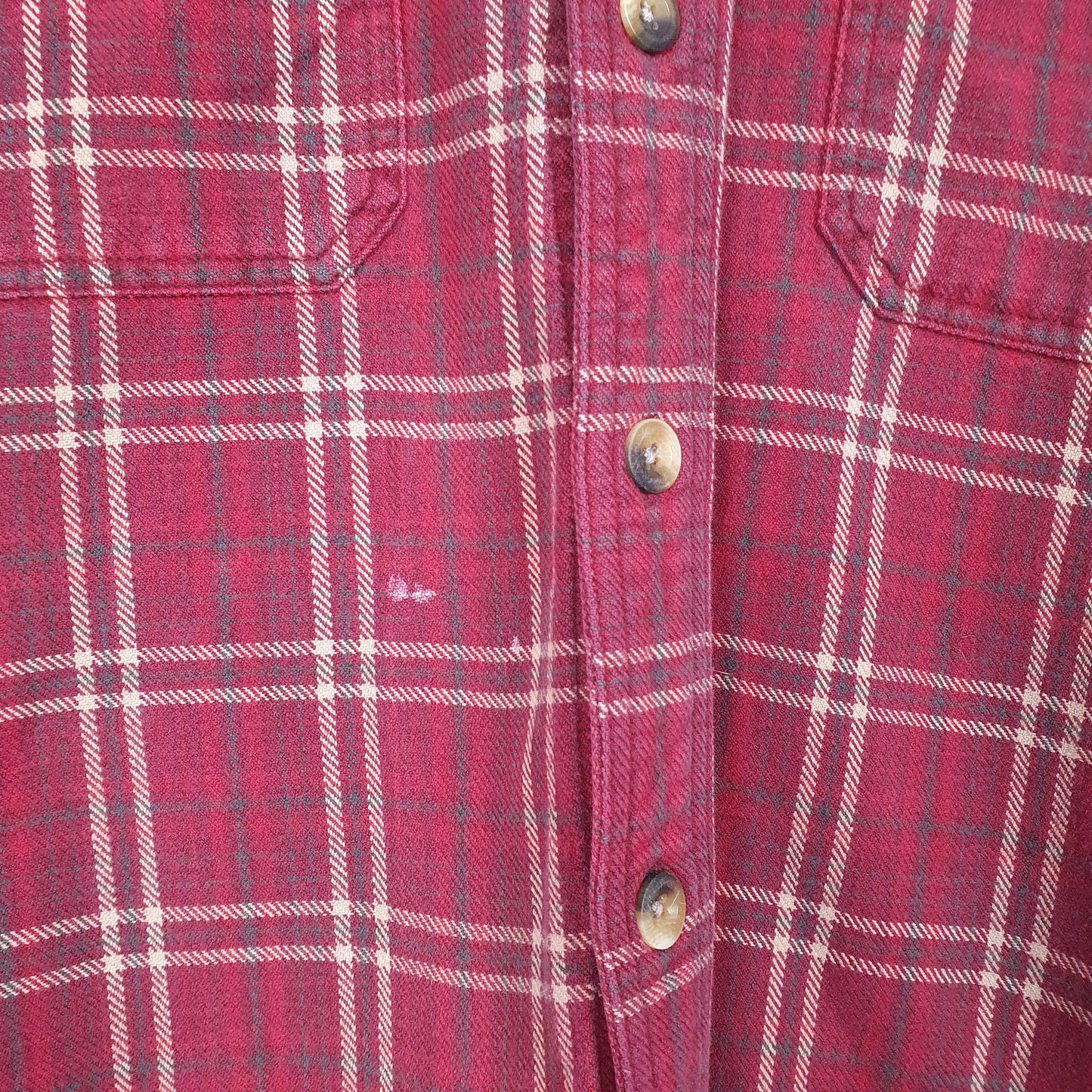 Mens Burgundy Woolrich Overshirt Shacket Flannel Long Sleeve Shirt