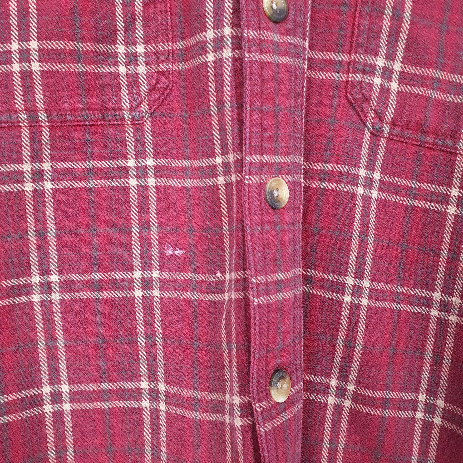 Mens Burgundy Woolrich Overshirt Shacket Flannel Long Sleeve Shirt